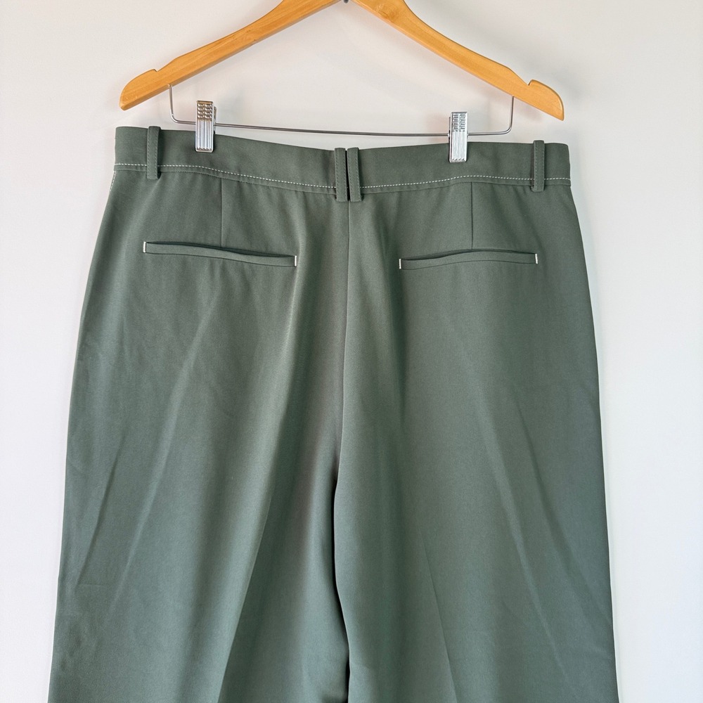 M.M.LaFleur Arlo Breeze Pant Women 16 Dusty Pine Wide Leg Everyday Crepe Cropped - Picture 7 of 16